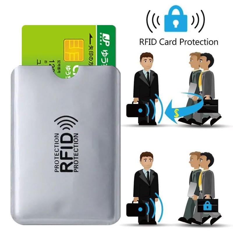 VmanKu Anti-Skimming Card Case, 5 Cards, IC Cards, Magnetic Protection,