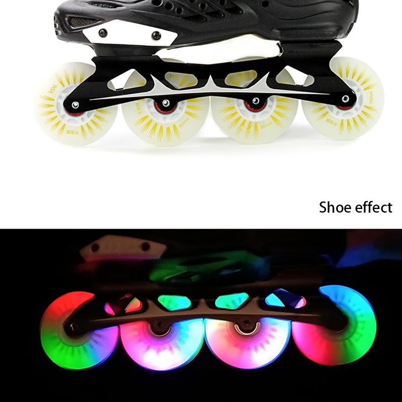 8 Pcs Inline Skate Wheels with 16 Bearings LED Light