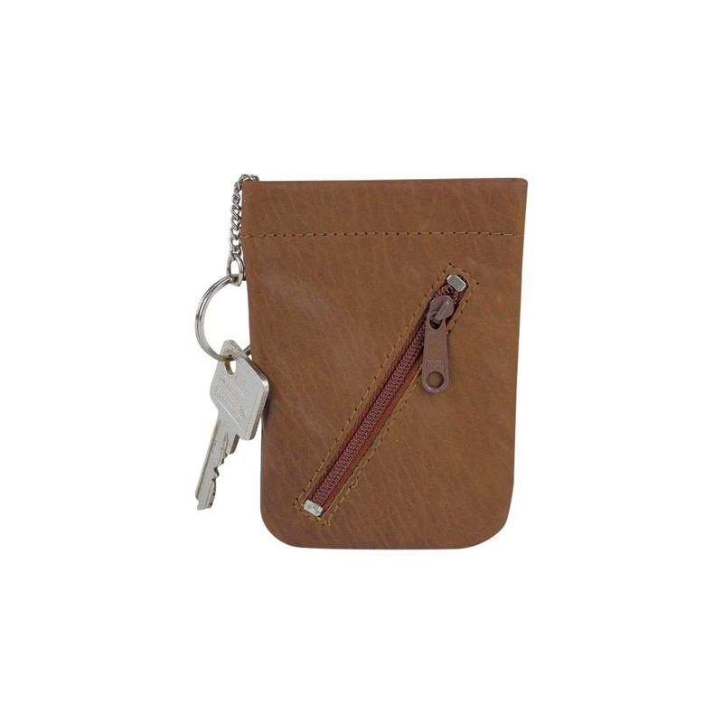 LEAS Snap Key Case Key Bell Genuine Leather, Cognac, Snap