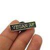 Vegan AF Black Glitter Enamel Pin Badge