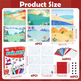 TPTGIAR Foil Fun Children, Animal Art & Craft Activity, Dirt-Free Art for Boys Girls, Craft Sets Foil Art Children, DIY Activity, Gifts for 4 to 9 Years, Travel Toy