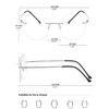 KOOSUFA Titanium Rimless Round Reading Glasses +3.0 Blue Light Blocking