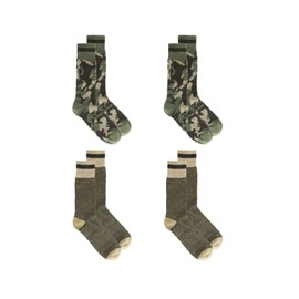 Great Northern Men's Grey Winter Boot Socks | Size 10-13 | Casual Boot Socks for Winter (Green Camo (4 Pairs))