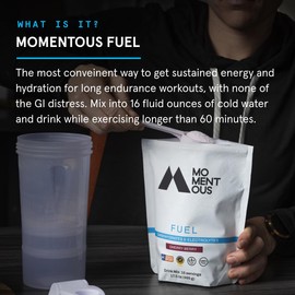 Momentous Fuel, Intra-Workout Carbs & Electrolyte, 28g of Carbs per Serving, 15 Serving Bag, Strawberry Lime