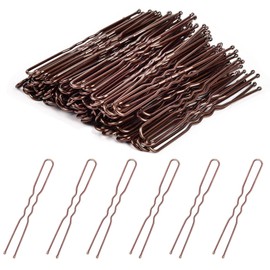 KINDOYO Metal Hair Pins Set - 5cm Bobby Pins for Buns Hair Bun U Shaped Pins Bun Clips Hair Styling Accessories for Wedding Salon Home Use, Brown, 100PCS