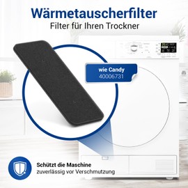 VIOKS Dryer Filter Sponge Replacement for Candy Filter 40006731 270 x 122 mm - Foam Filter for Tumble Dryer / Tumble Dryer Heat Pump Dryer