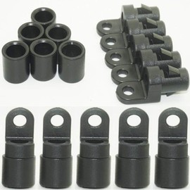 (Pack of 30) 1/4" Rope Terminal for 1/4" Bungee Elastic Shock Cord Pad Hook End Tabbed to Use on Kayaks Canoe Raftig - UV Protected