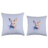 Bunny Whiskers Funny Rabbit-Cute Pet Lover's Design Throw Pillow, 16x16,