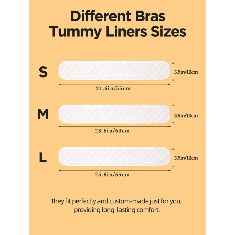 20 PCS Under Belly Sweat Liners, Cotton Sweat Tummy Liners