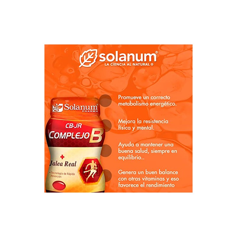 Solanum Complejo B + Jalea Real 120 Softgels Solanum Pharma