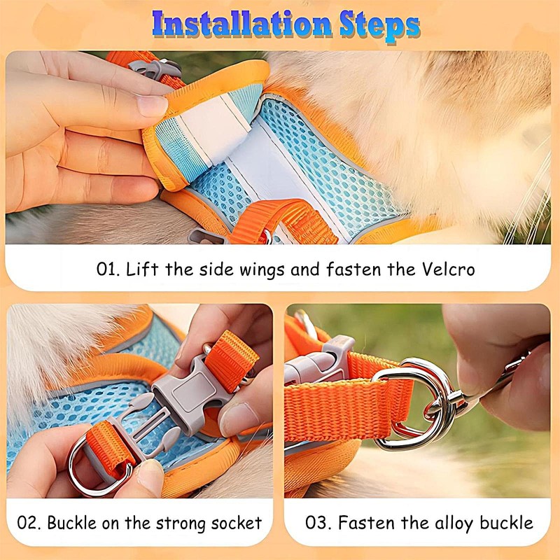 GIAPINST Dog & Cat Harness, Step-in Reflective Breathable Mesh Vest