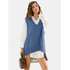 EXLURA Womens Oversized Sweater Vest Knit V Neck Tunic Casual