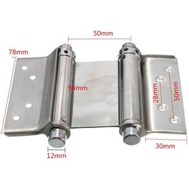 Double Action Spring Hinge, 2 Pack 3in Stainless Steel Double Action Spring Butt Hinges for Cafe Door Swing Door Internal Doors