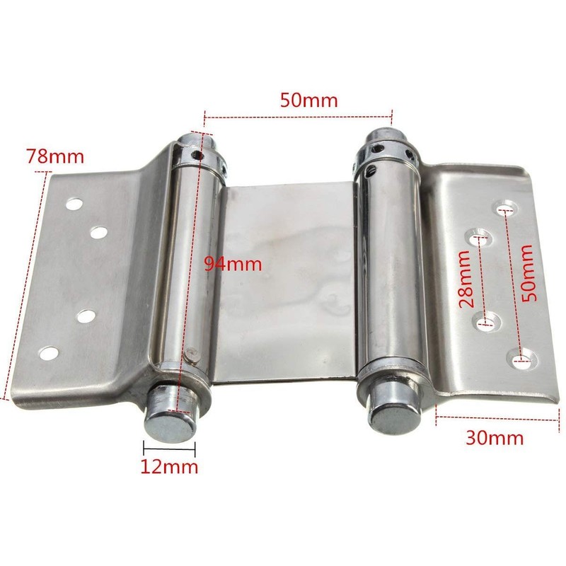 Double Action Spring Hinge, 2 Pack 3in Stainless Steel Double