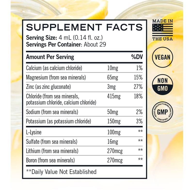 Daylyte Electrolyte Drops, Lemon, Sugar Free Daily Hydration Supplement with