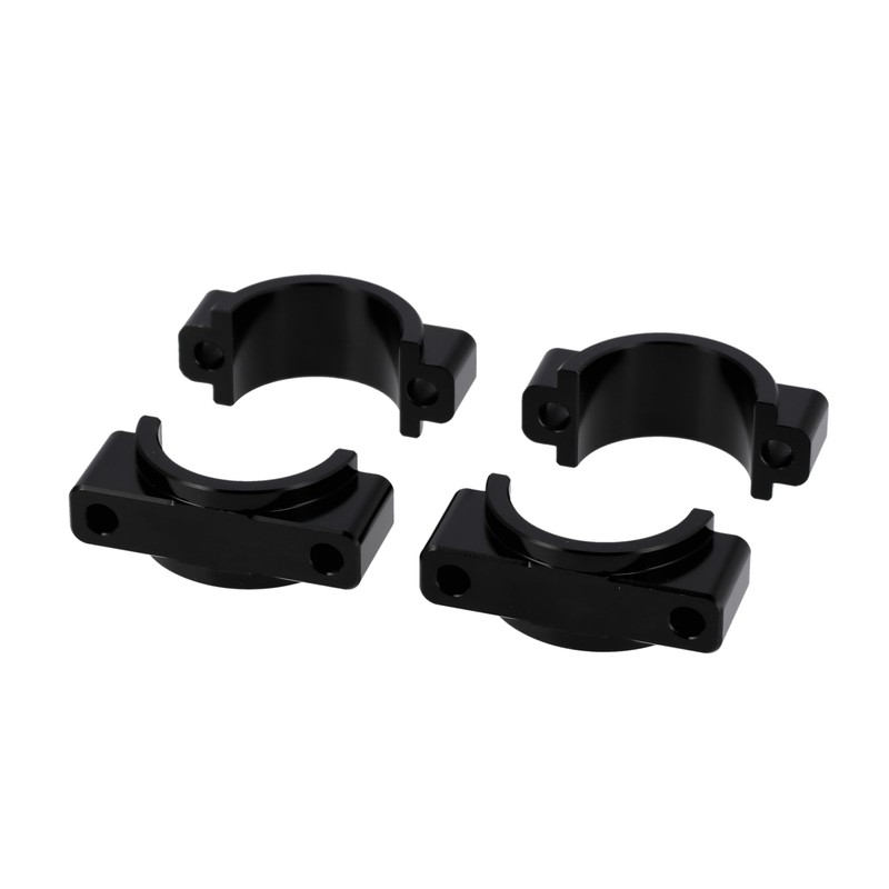 Set of CNC Mudguard Clamps with Screws, Black Anodised for