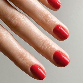 Stbisen Press on Nails Short Square, True Red Fake Nails Kit, Fashion Glossy Acrylic Press on Nail, Natural Stick on Nail, Thick Reusable Glue on Nails Short Press on Nail for Women, 30Pcs