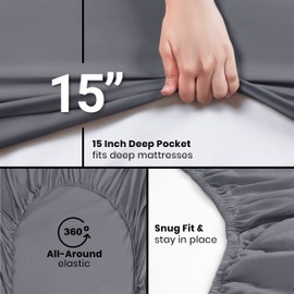 Utopia Bedding King Fitted Sheets - Bulk Pack of 2 Bottom Sheets - Soft Brushed Microfiber - Deep Pockets - Shrinkage & Fade Resistant - Easy Care (King, Grey)