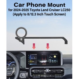 AbeeyGeomarn Car Phone Holder for 2024-2025 Toyota Land Cruiser LC250 Accessories Apply to 8/12.3 Inch Touch Screen Fixed Clip Magnetic Cell Phone Mount Hands-Free 360 Degree Rotation