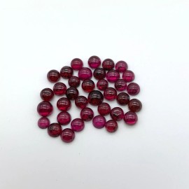 All Natural Red Garnet Cabochon Gemstones 10ct Lots 3mm Round Stones