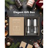 Rechargeable Salt and Pepper Grinder Set with Power-Storing Charging Base