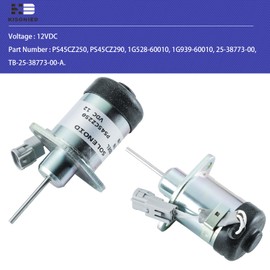 PS45CZ250 Fuel Shut Off Solenoid 1G528-60010 1G939-60010 25-38773-00 PS45CZ290 for Kubota Engine V2203 V2607 V3300 V3307 V3800 V3800DI D1503 Stop Solenoid 12VDC