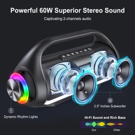 HWWR Portable Bluetooth Speaker with PA System, 2 Wireless Karaoke Microphone, Disco Lights for Home Parties Outdoor Gatherings, Karaoke Machine for Adults and Kids, Support USB/AUX/TWS