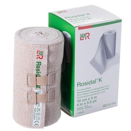 Lohmann & Rauscher Rosidal K - Vendaje corto de compresión elástico, para uso en el manejo del linfedema agudo y crónico, edema e insuficiencia venosa, 10 cm x 5,5 m (10 cm x 5 m), 1 rollo
