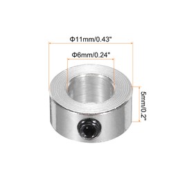 sourcing map Shaft Collar 1/4" Bore Aluminum Alloy Clamping Collar with M3 Screws and Wrench for CNC Parts, Machine Tools, Wheelbarrow, Lawn Tractor Silver 1 Set