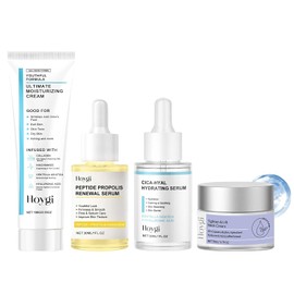 Skin Care 4 En 1 Kit,con 1 Serum Centella Asiatica,1 Esencia hidratante de ácido hialurónico, 1 esencia antienvejecimiento,1 Crema para Cuello,Hidrata,antienvejecimiento,para Todo Tipo de Piel