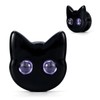 COOEAR Black Cat Ear Gauges, Unique Cartoon Ear Plugs, Stainless