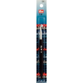 Prym 195360 Woll-Häkelnadel Soft-Griff, Aluminium, 16 cm, 7,00 mm, silberfarbig, 7 mm