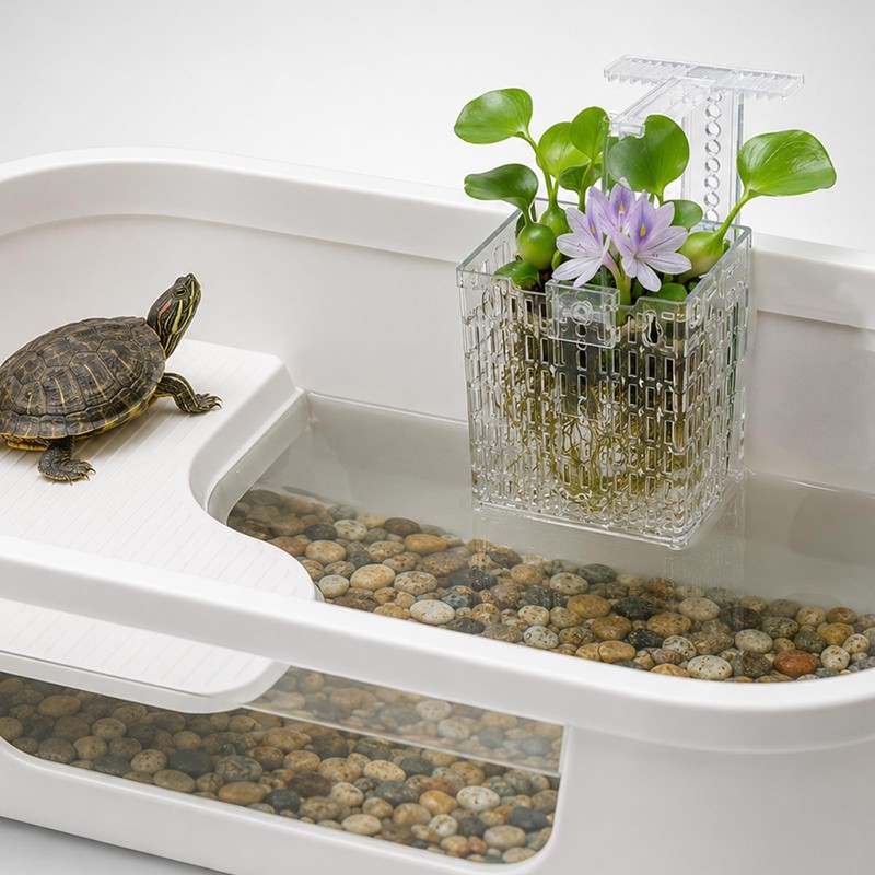 4 Pcs Hanging Aquarium Plant Holder with Feeders, Adjustable Height