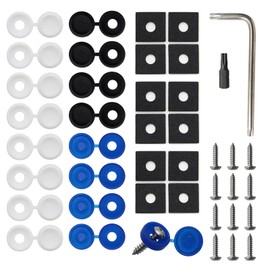 CATELL Kennzeichen Schrauben Fitting Kit, M5x20 Edelstahl Nummernschild Schrauben mit Abdeckkappen Inklusive Schwarz Weiß und Blau Kennzeichen Schrauben Motorrad für Autos und Motorräder