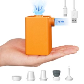 FLEXTAILGEAR - MAX Pump Plus Portable Air Pump with 3600mAh Battery USB Rechargeable Lightwight Quick Inflate Deflate for Pool Floats Bed Air Mattress Swimming Ring (Orange)