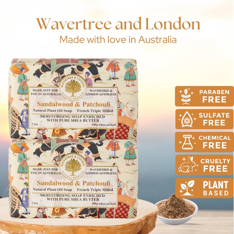 Wavertree & London Sandalwood & Patchouli Scented Natural Soap (2