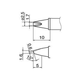 HAKKO T12-1610 Soldering Iron Tip with Groove