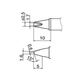 HAKKO T12-1610 Soldering Iron Tip with Groove