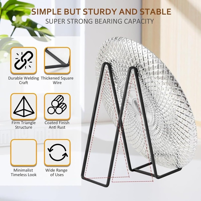 Veumoie 3 Pack Large Plate Holder Display Stand-10 Inch Tall