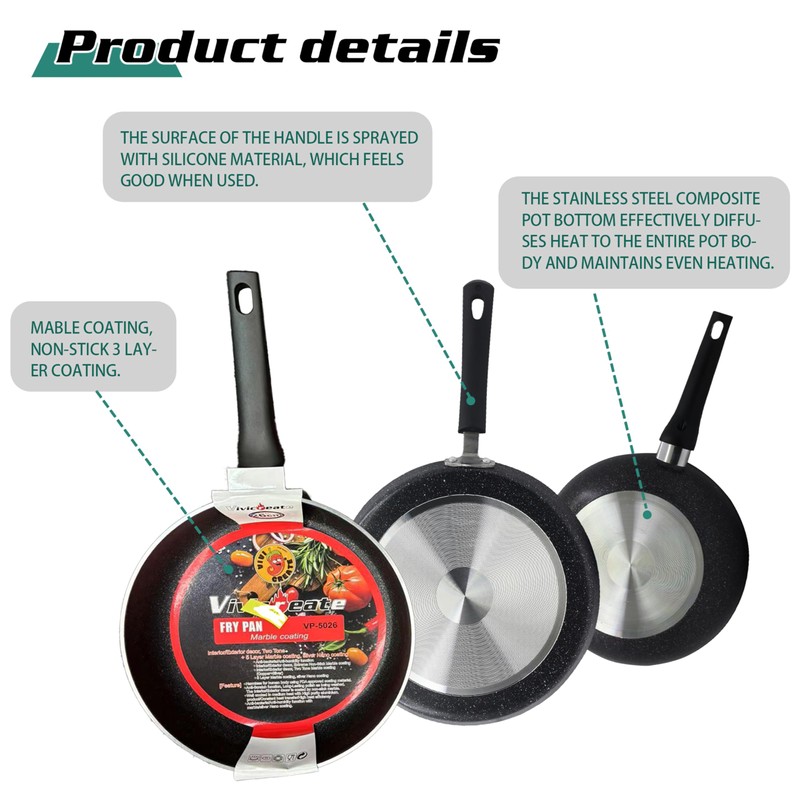 Vivicreate 3 pcs pan set deep fry pan, fry pan,