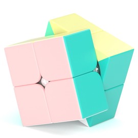 ROXENDA Speed Cube-2x2x2 Stickerless Magic Cube Macaron Vivid Color Fast Cubing for Classroom Training Puzzle Toy Cube for Kids Adult as Gift