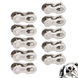 10 Stück Fahrradkettenglied,Fahrradkette,Fahrrad Kettenschloss,Fahrrad Kettenverschluss Glied,8/9-Fach,Geeignet für Rennräder,Mountainbikes,Rennräder