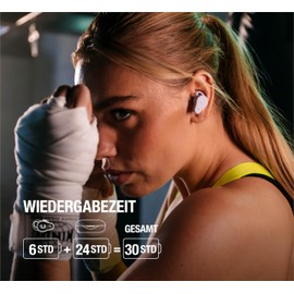 Fresh 'n Rebel Twins Move, Wireless In-Ear Bluetooth Sports Headphones, Splashproof, Dual Master, with Microphone and Clickable Button and Volume Control, 30 Hours Playtime (Steel Blue)