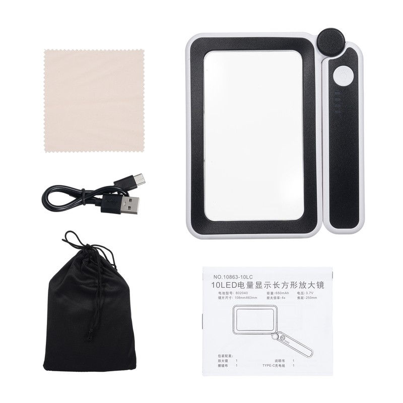 Handheld Magnifier 4X Magnifying Glass for Reading Full Book Page