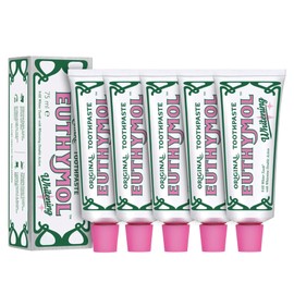 EUTHYMOL Whitening Toothpaste (3.7fl oz, Pack of 5) - Stain Removal in 2 Weeks, Long-Lasting Freshness for Sensitive Gum & Teeth. Bad Breath, Cavity Prevention. Recyclable Aluminum Tube.