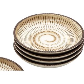 Manekineko-Ai Mino ware small plate set of 4 Mingei Folk art-style side plate with kanna pattern Japan,Japanese food,Otsumami,Sozai,Japan import