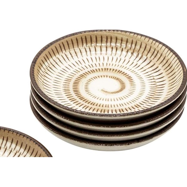 Manekineko-Ai Mino ware small plate set of 4 Mingei Folk