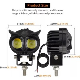 ZhuoSheng Par Faros Auxiliares Led 80w Alta/baja Doble Color Auto Moto