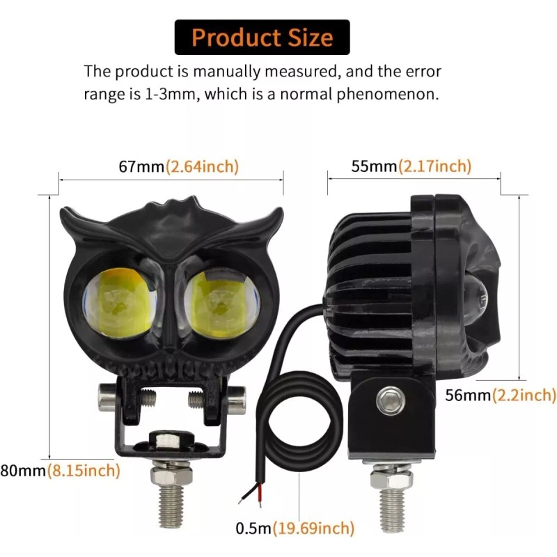 ZhuoSheng Par Faros Auxiliares Led 80w Alta/baja Doble Color Auto