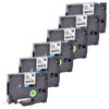 6 Pack Label Tape Compatible for Brother P-Touch TZ221 TZe221